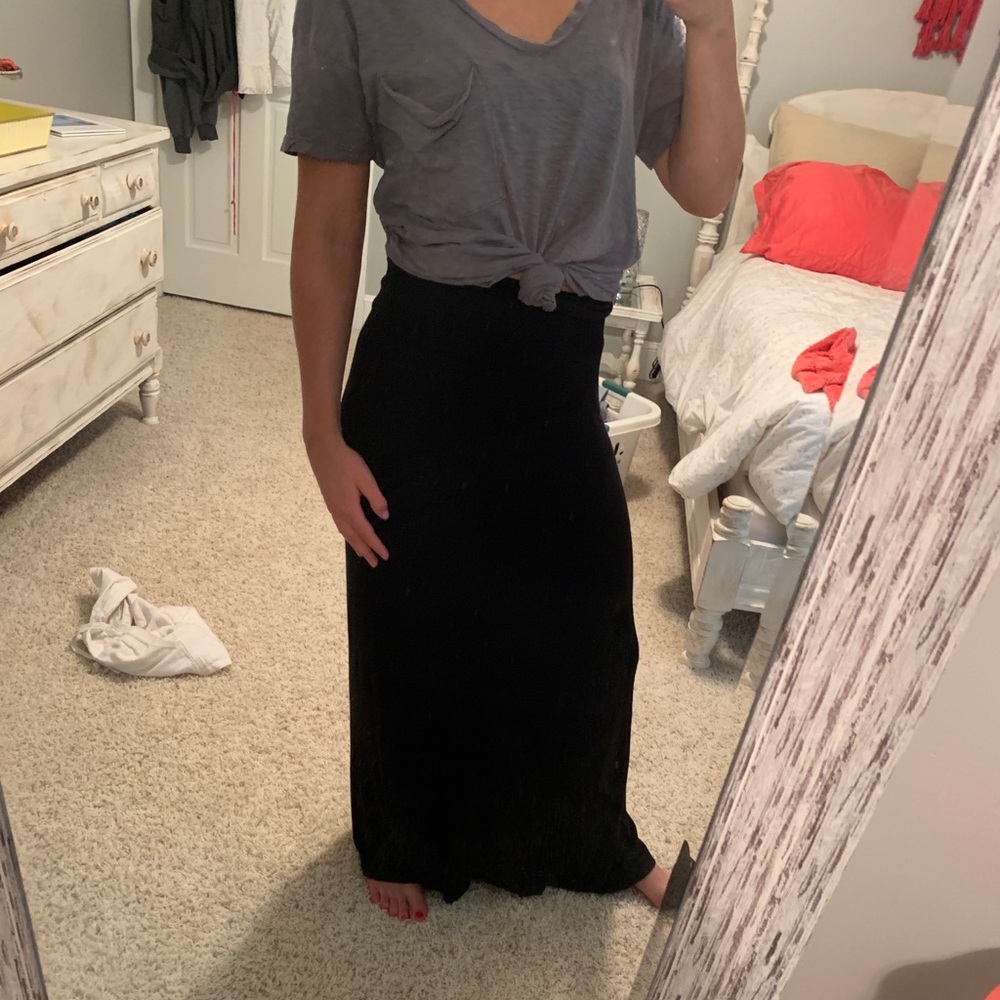 Black Maxi skirt with folding waist band